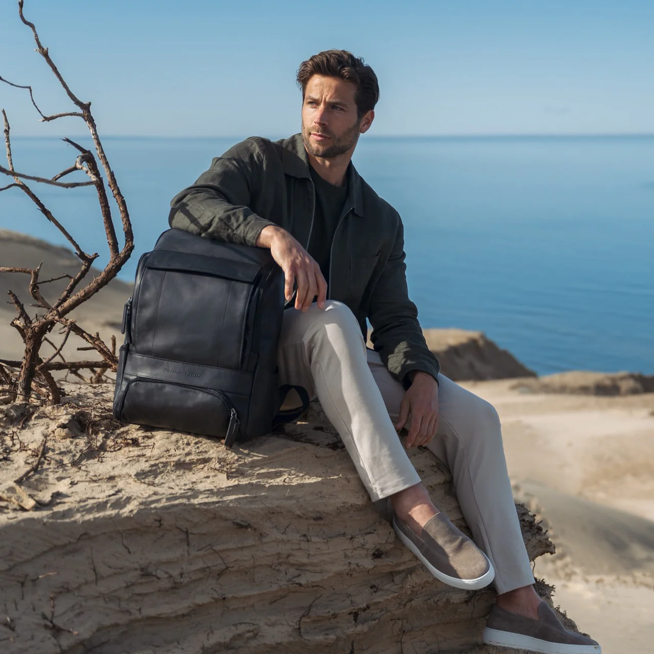 Leather Backpack Black Rich - Image 4