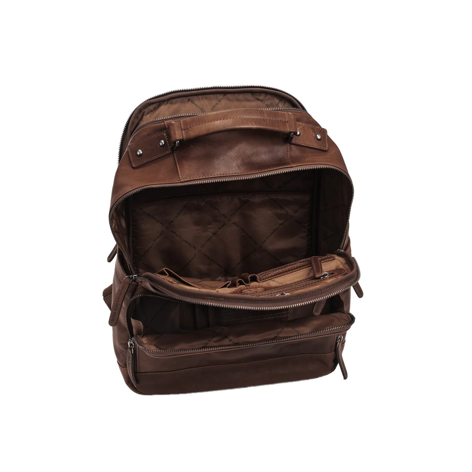Leather Backpack Brown Austin - Image 4