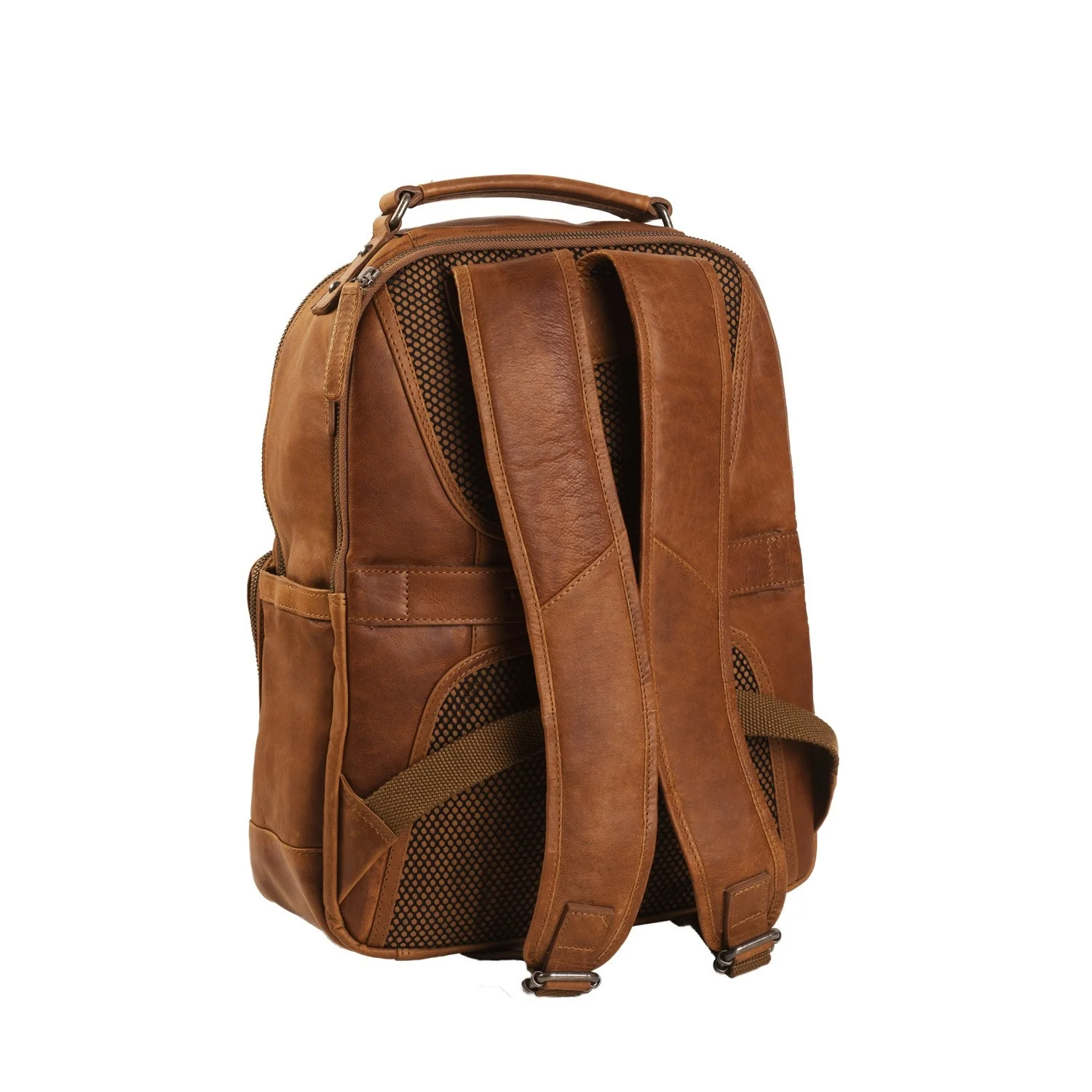 Leather Backpack Cognac Austin - Image 7