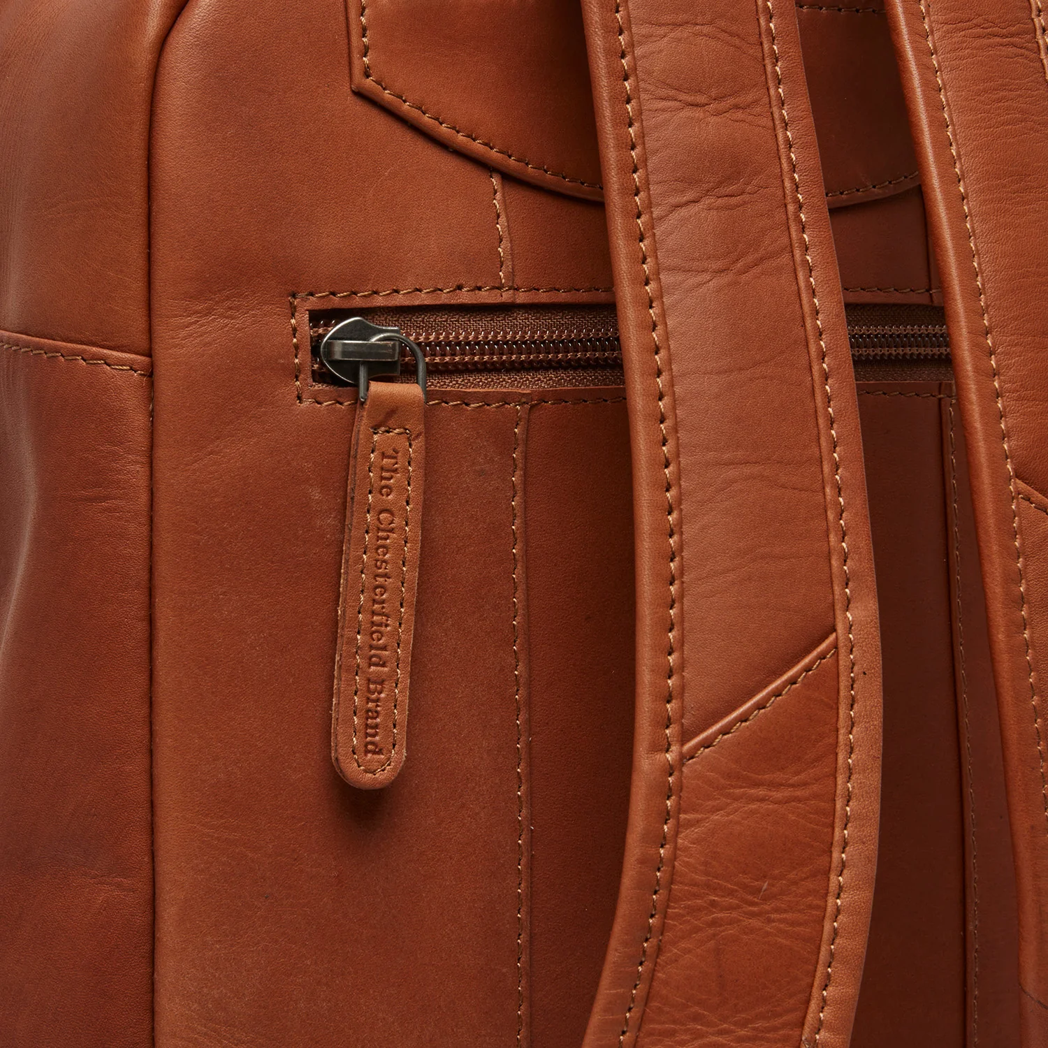 Leather Backpack Cognac Bellary - Image 7