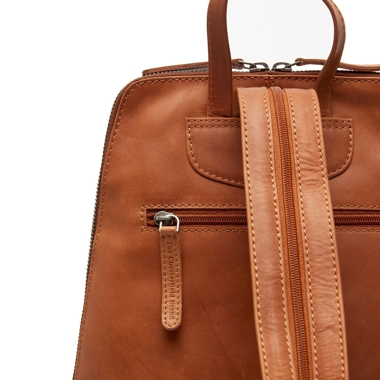 Leather Backpack Cognac Claire - Image 7