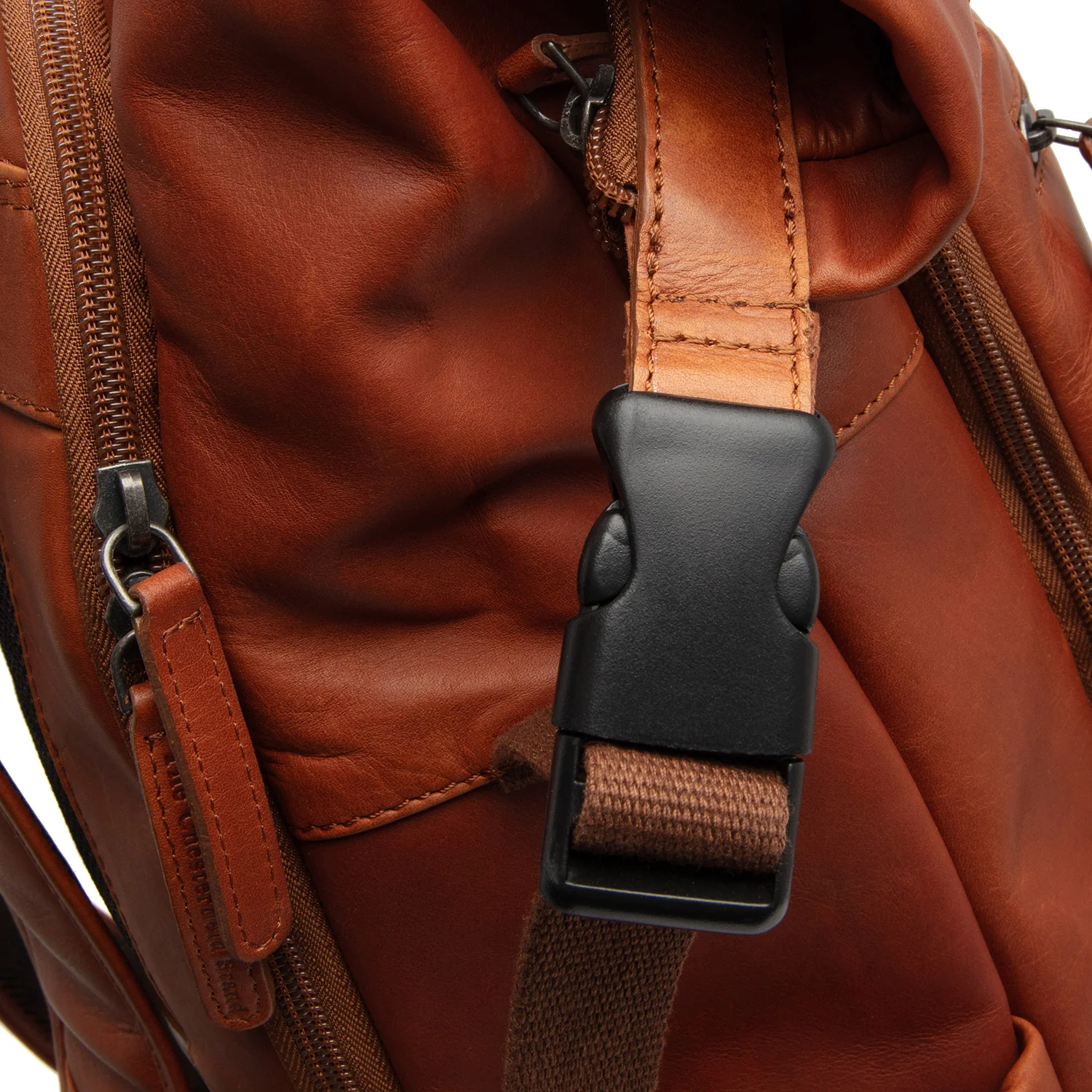 Leather Backpack Cognac Remo - Image 6