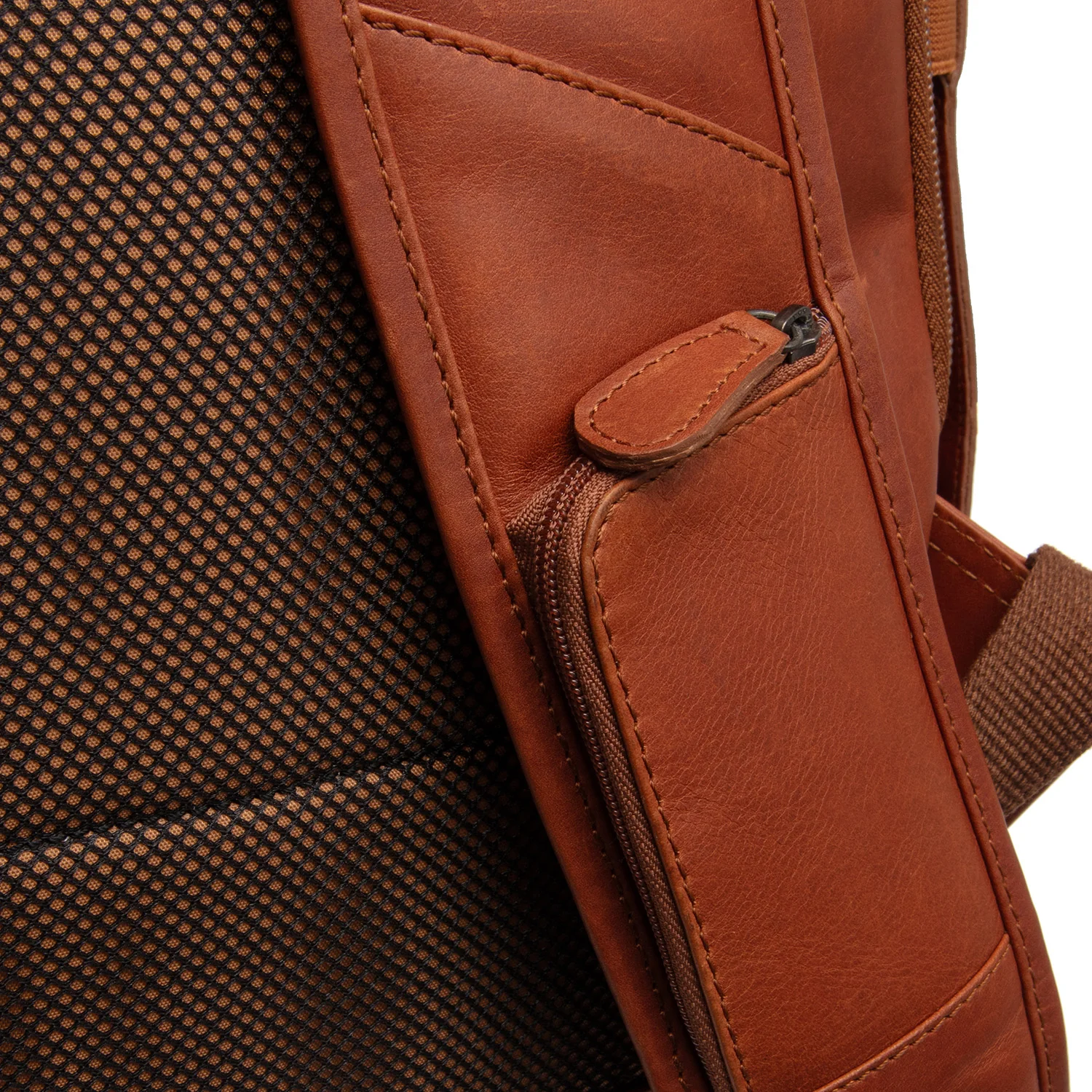 Leather Backpack Cognac Remo - Image 7