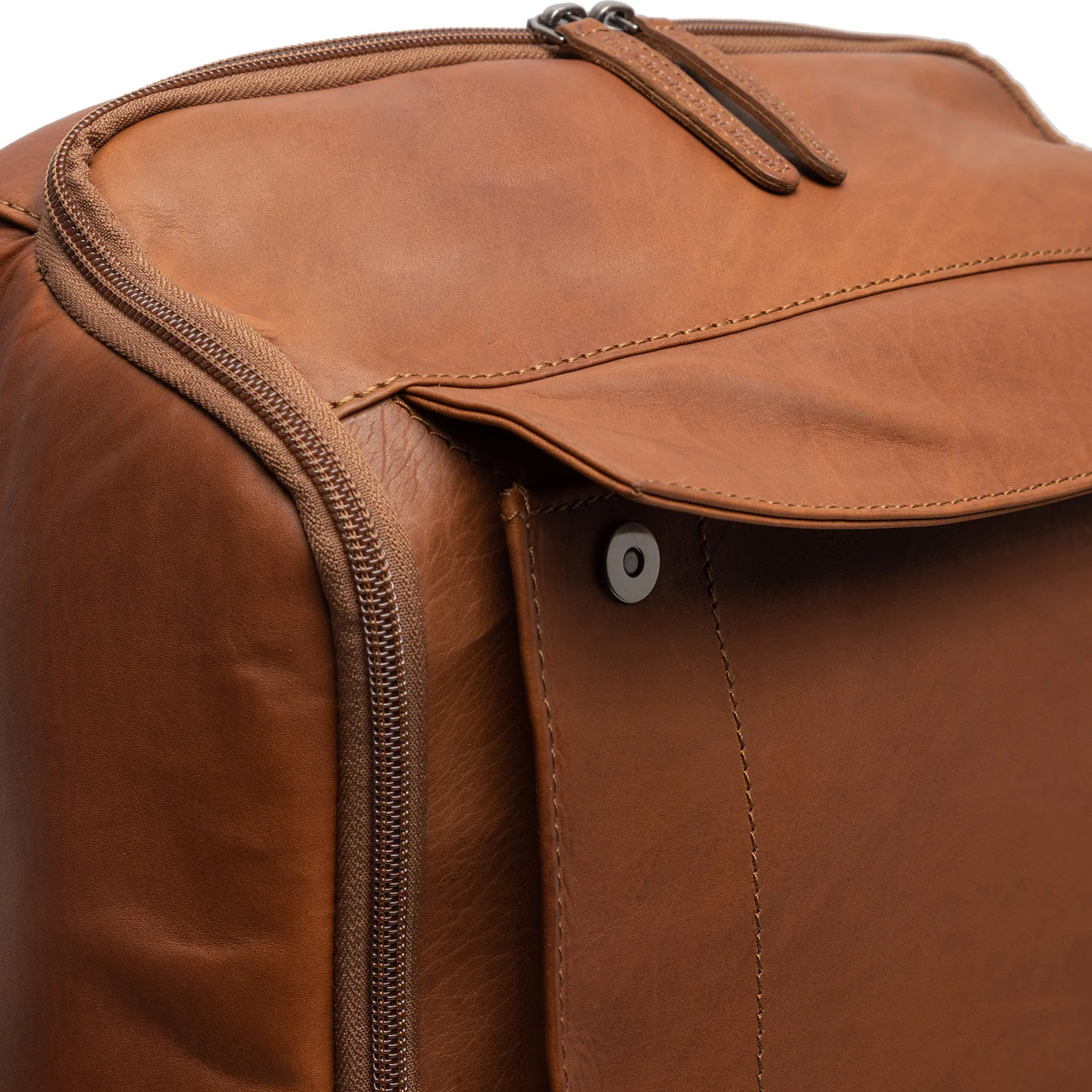 Leather Backpack Cognac Rich - Image 6