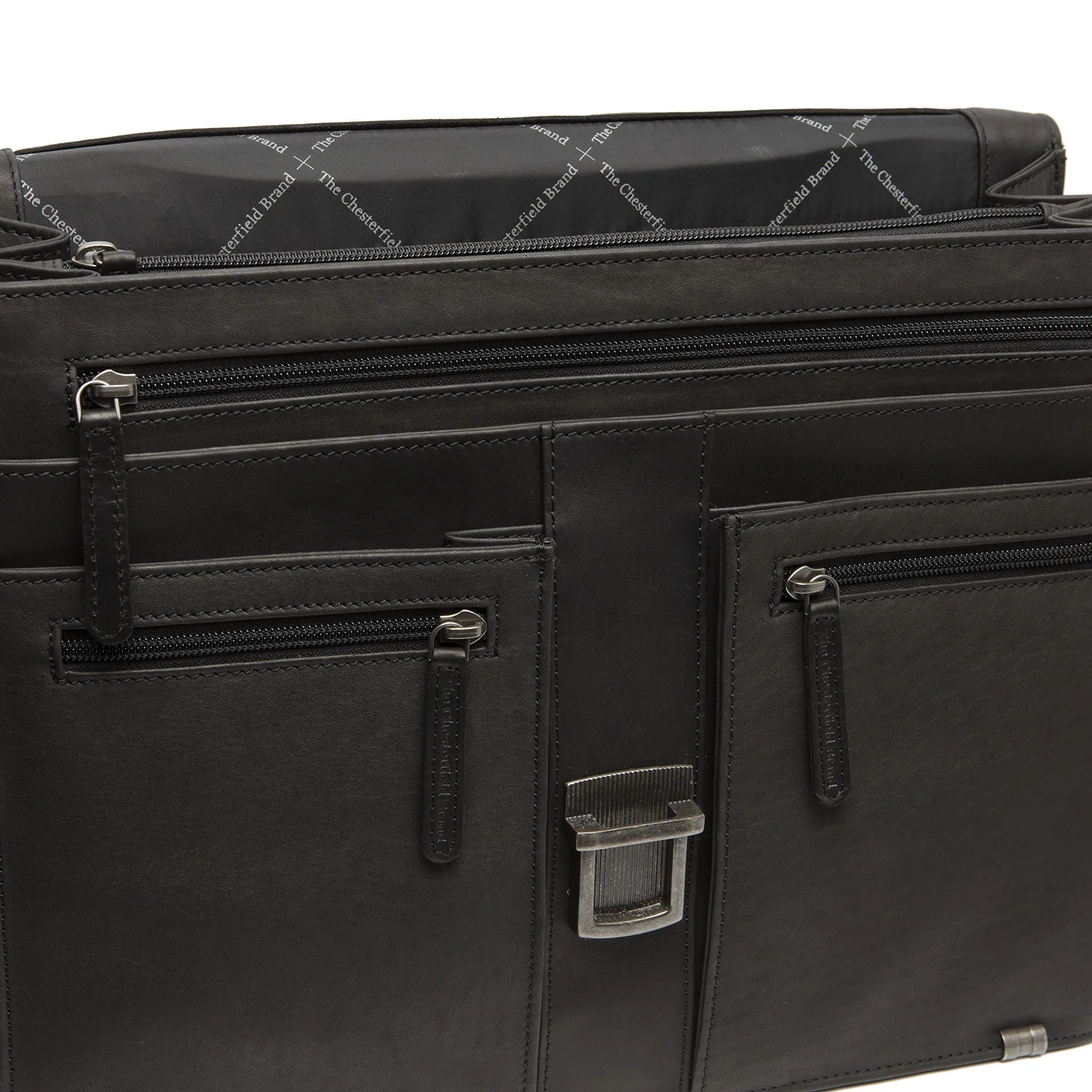 Leather Briefcase Black Stuttgart - Image 3