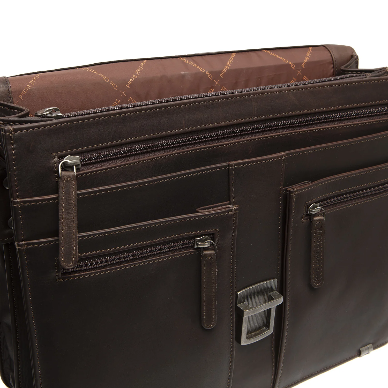 Leather Briefcase Brown Stuttgart - Image 5