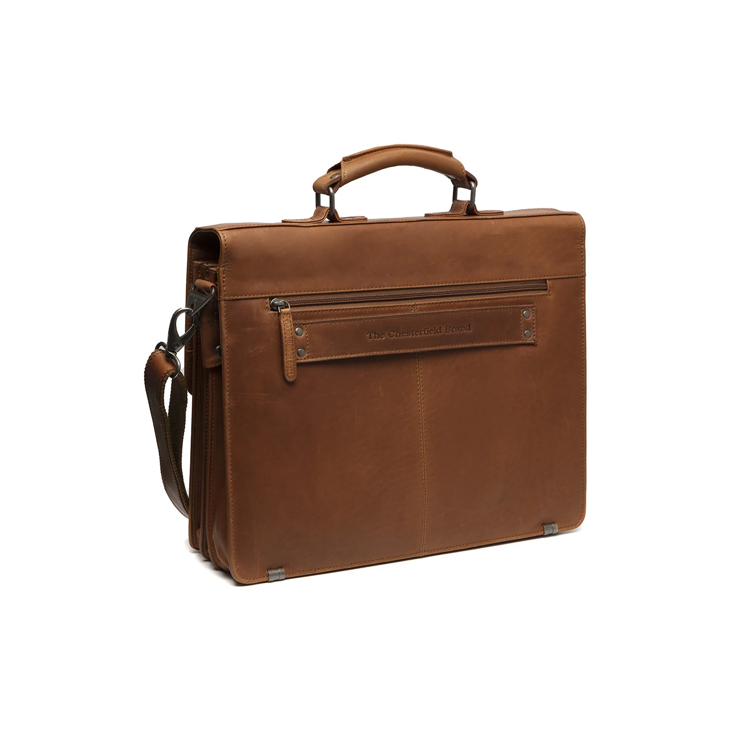 Leather Briefcase Cognac Springfield - Image 6