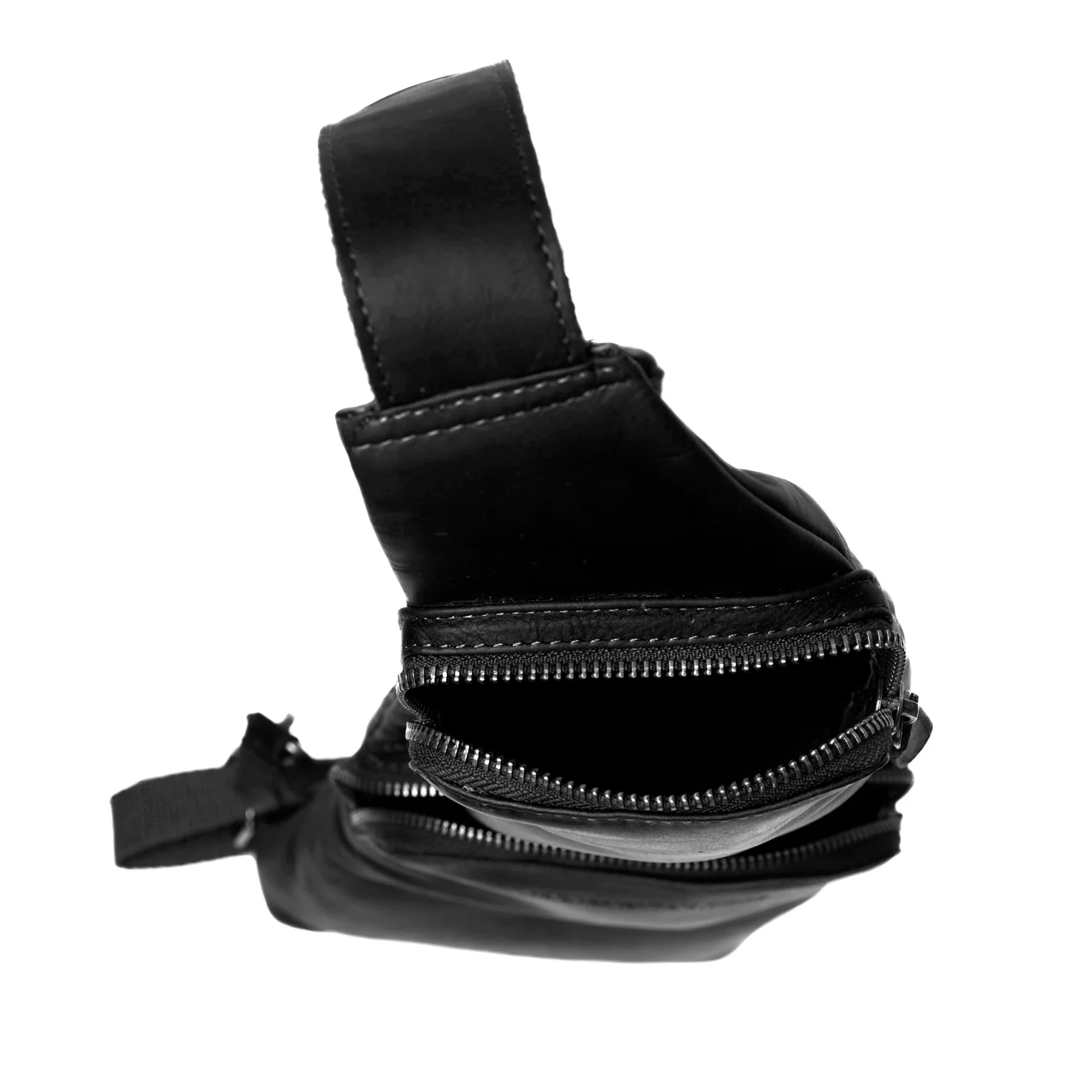 Leather Sling Bag Black Logan - Image 5