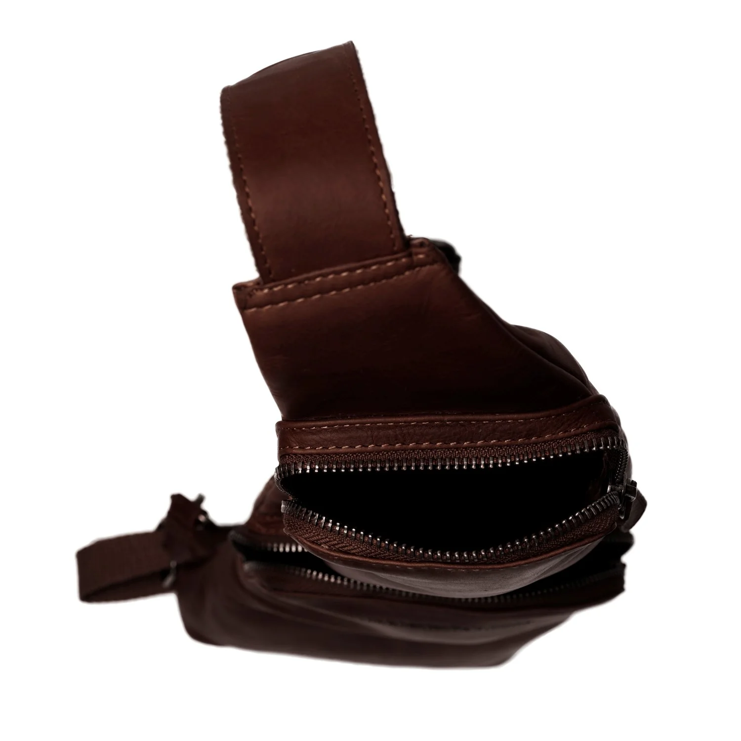 Leather Sling Bag Brown Logan - Image 3