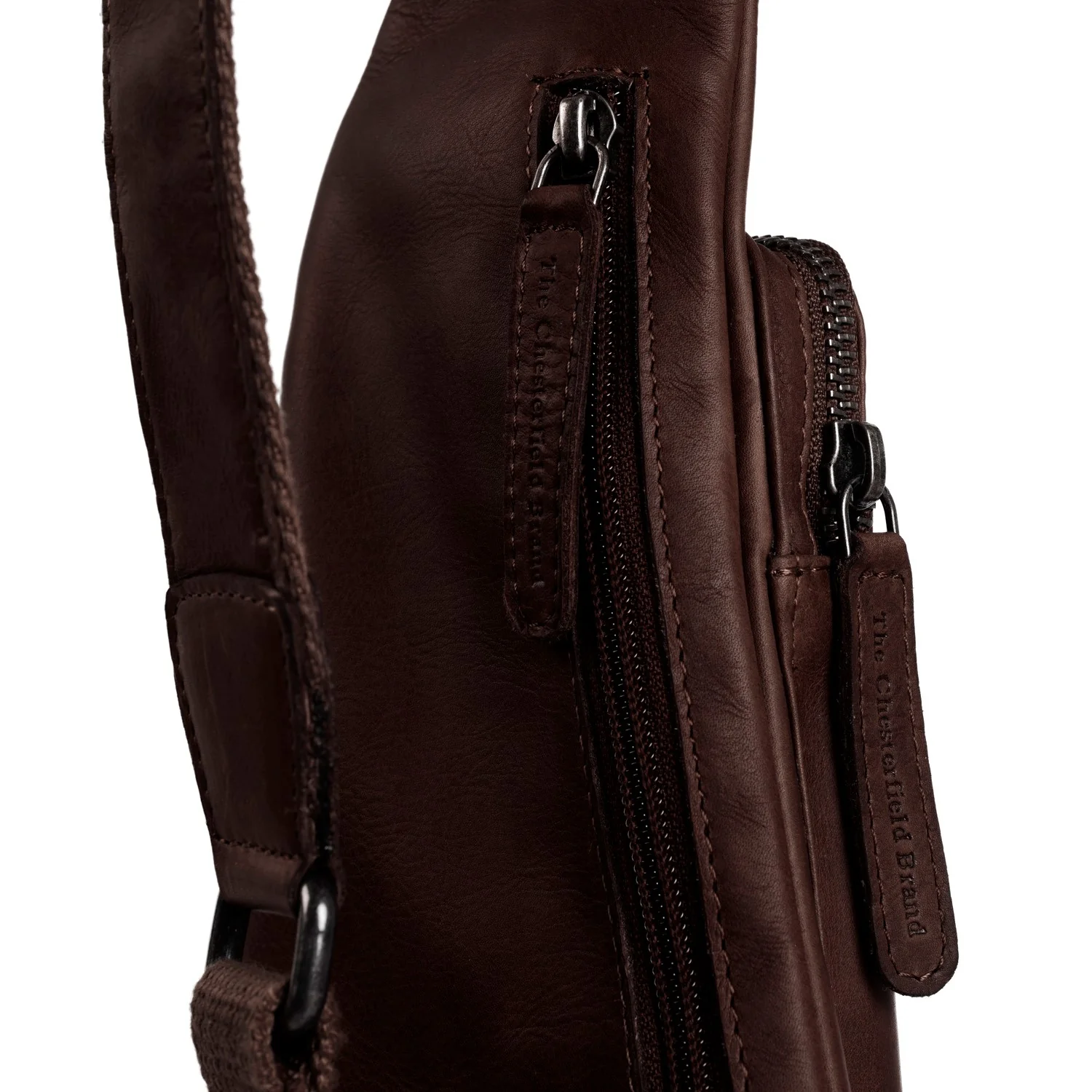 Leather Sling Bag Brown Logan - Image 4