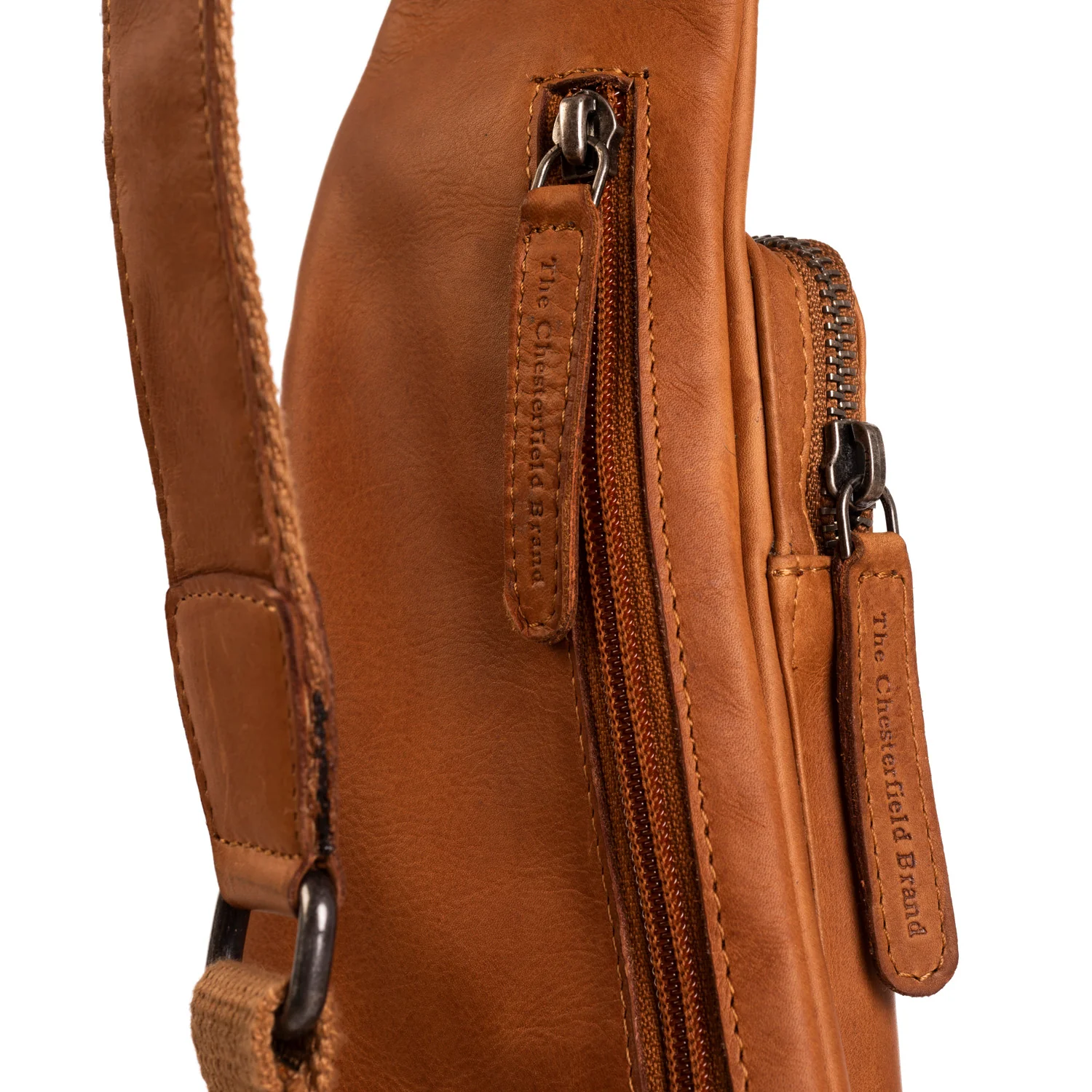 Leather Sling Bag Cognac Logan - Image 5