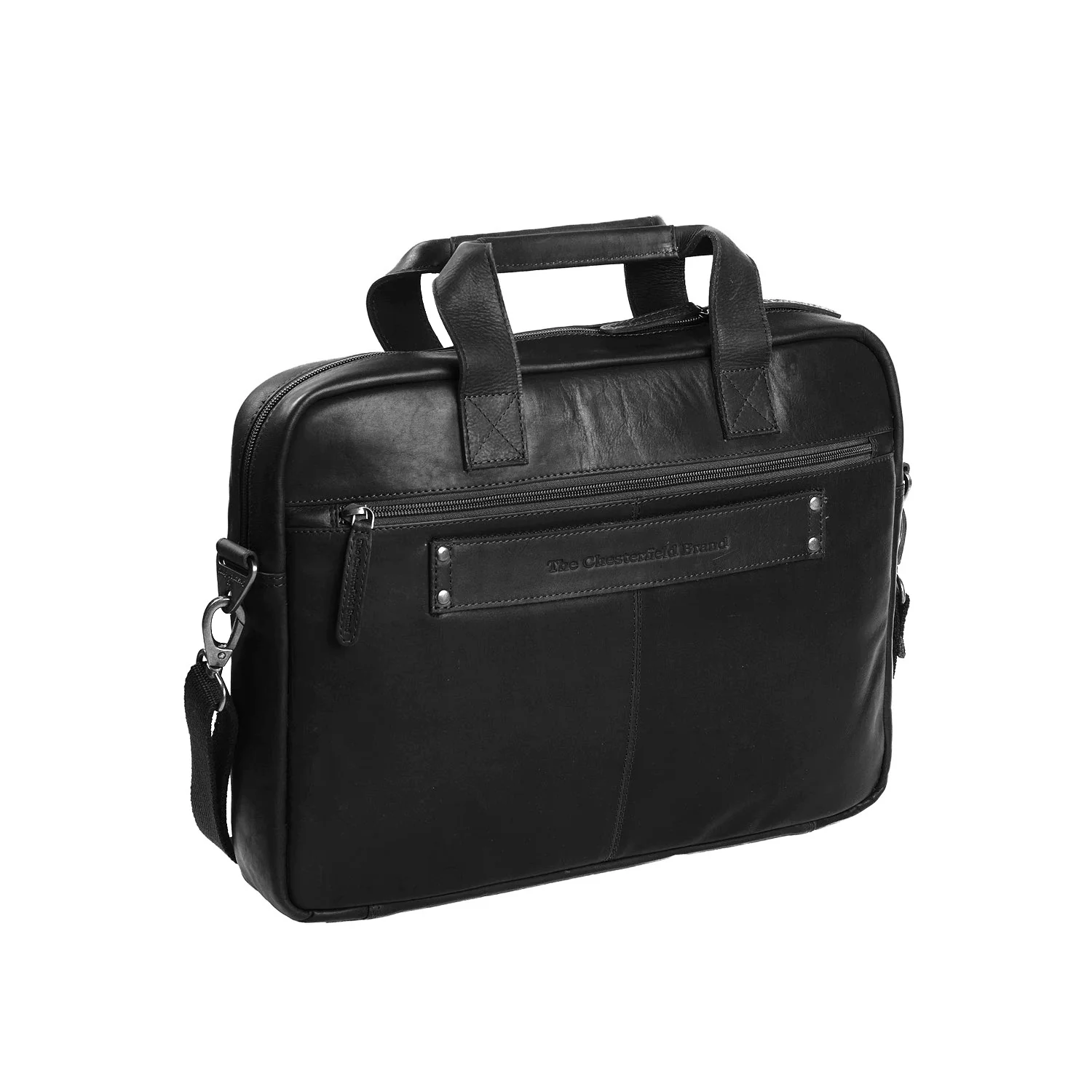 Leather Laptop Bag Black Calvi - Image 3