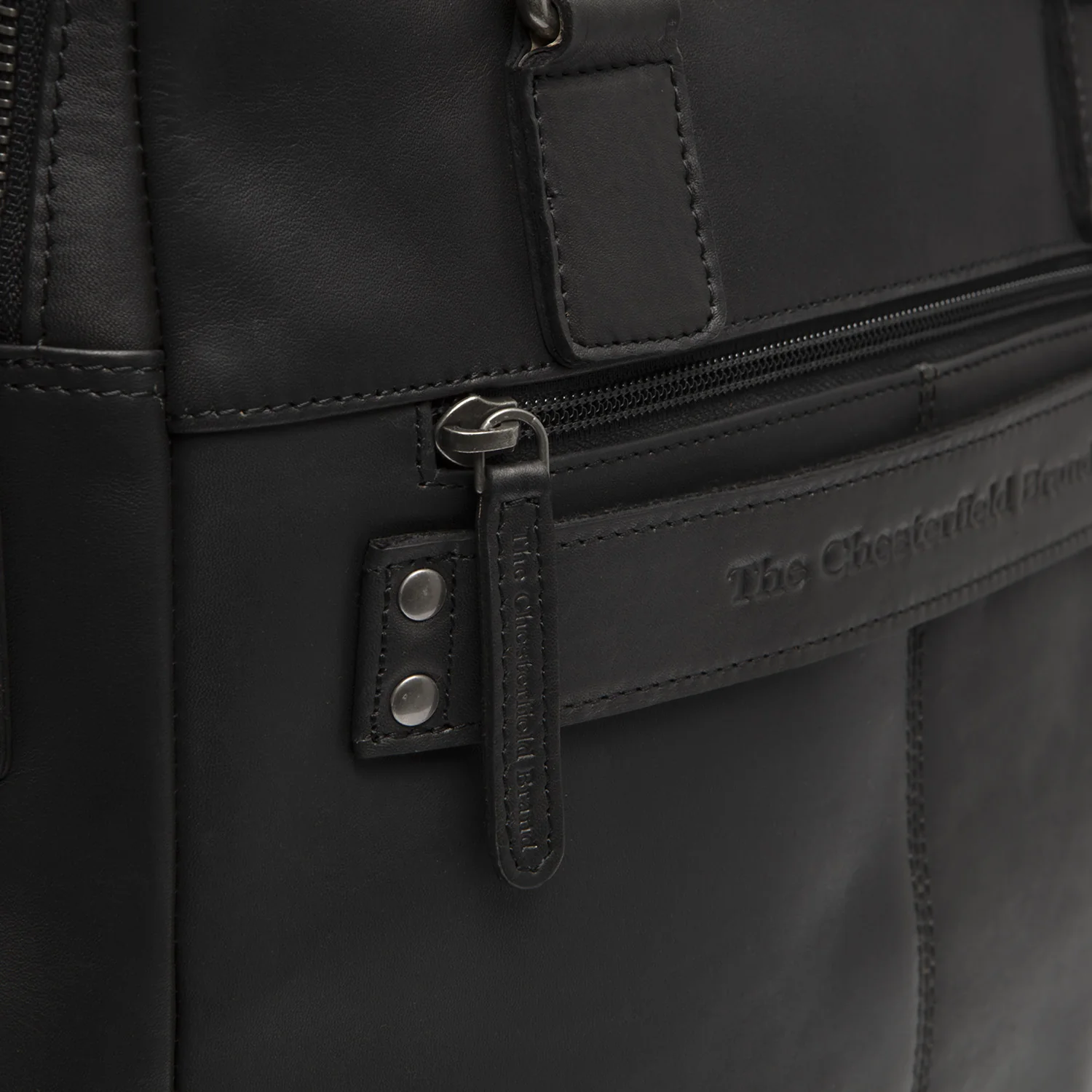 Leather Laptop Bag Black Santiago - Image 3