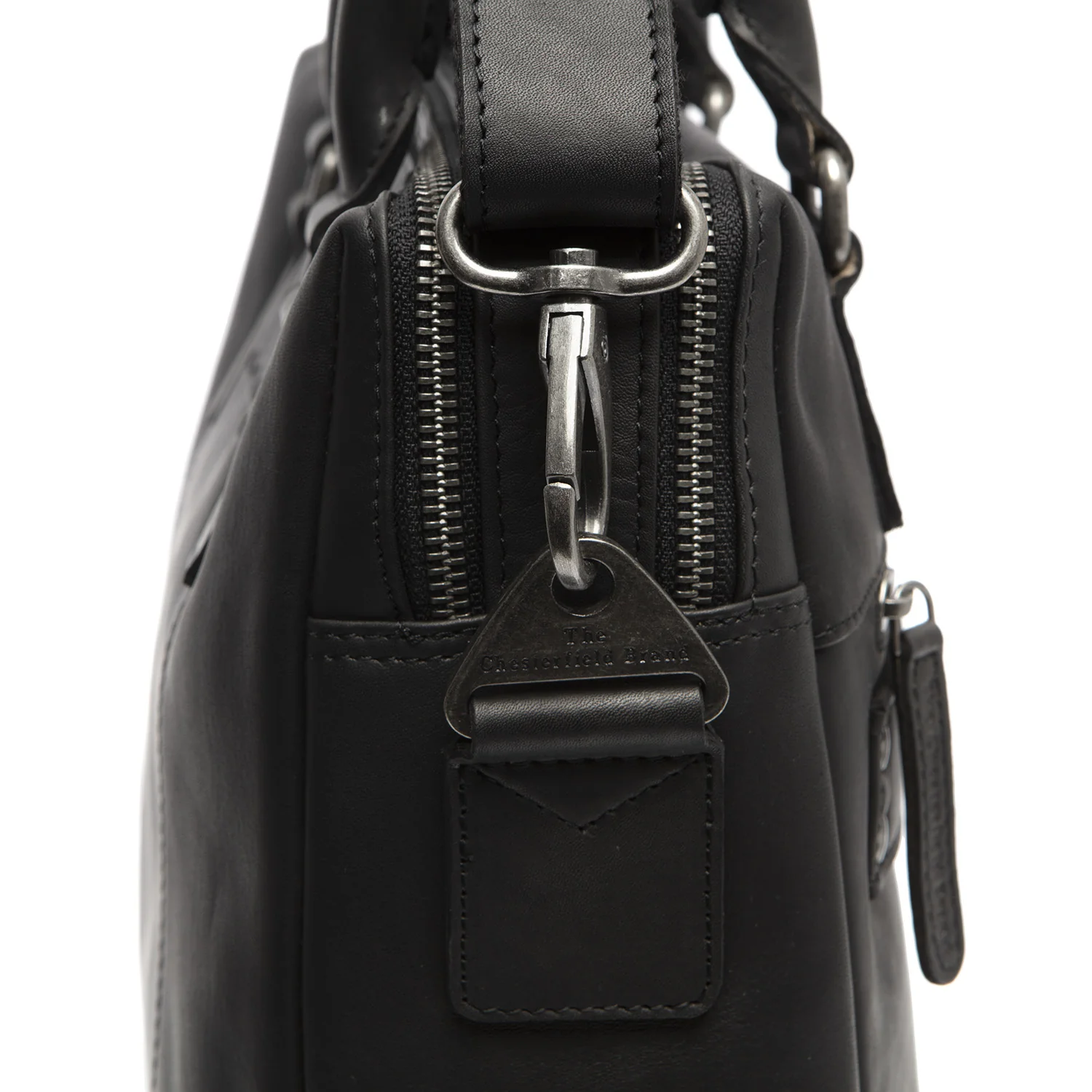 Leather Laptop Bag Black Santiago - Image 4