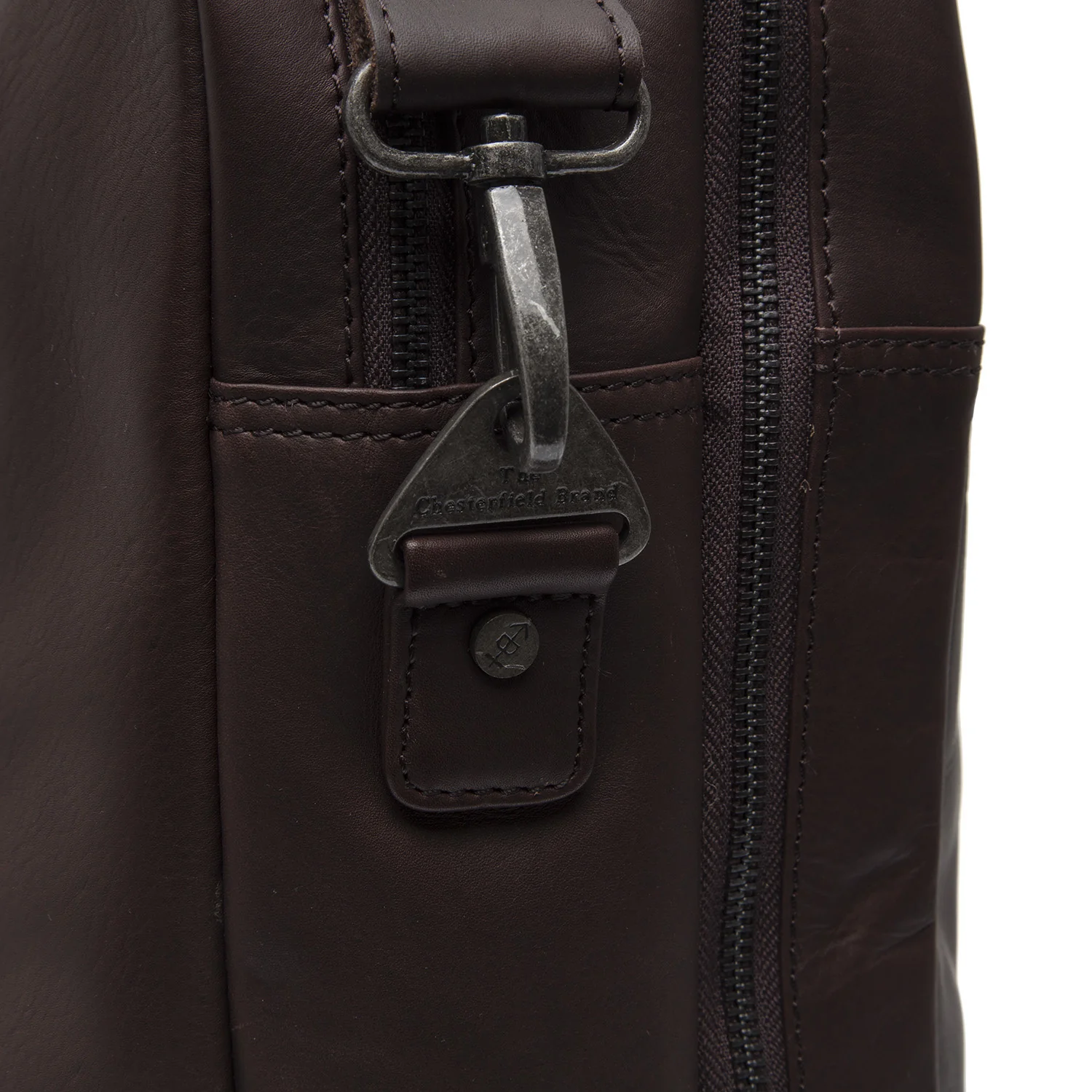 Leather Laptop Bag Brown Boston - Image 4