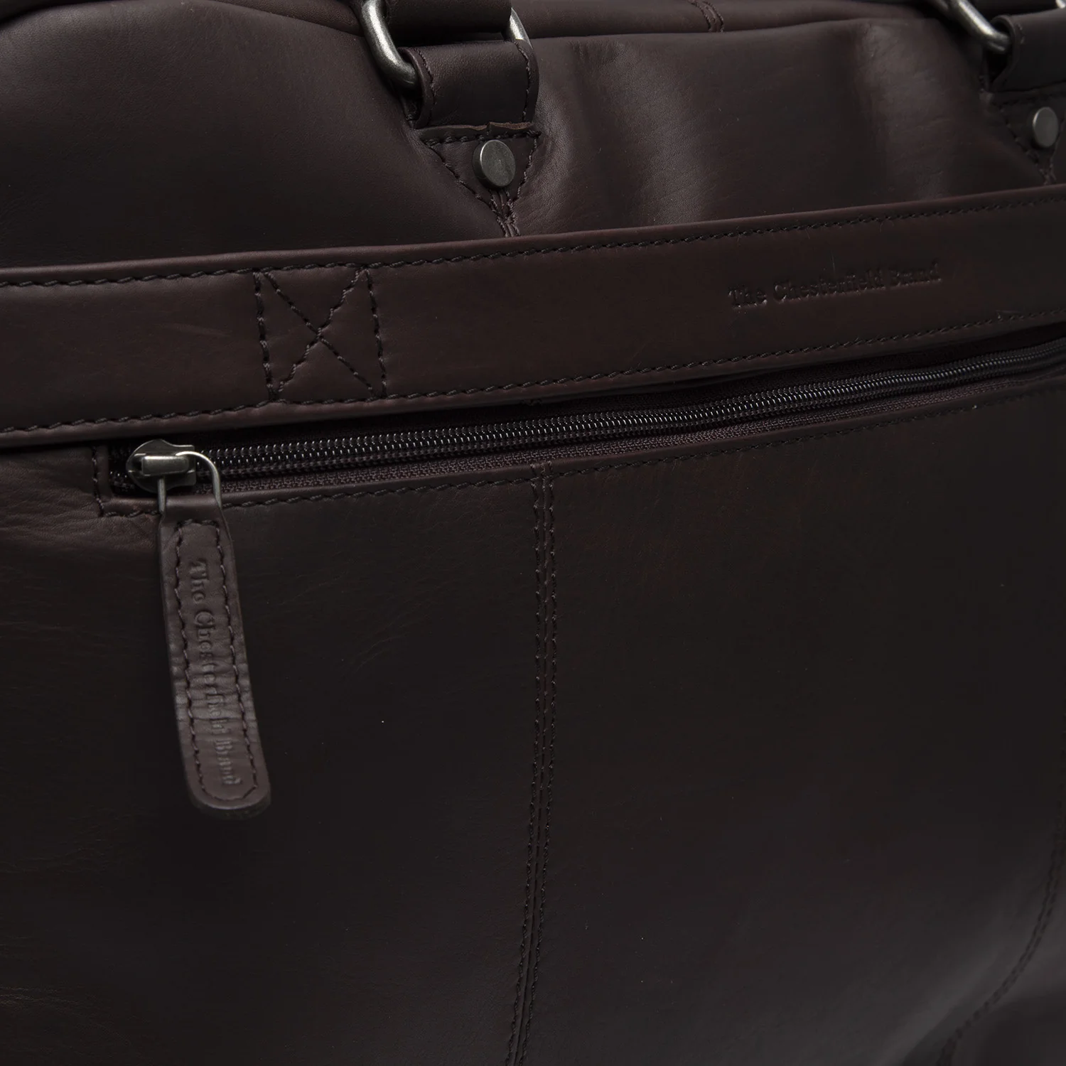 Leather Laptop Bag Brown Boston - Image 5