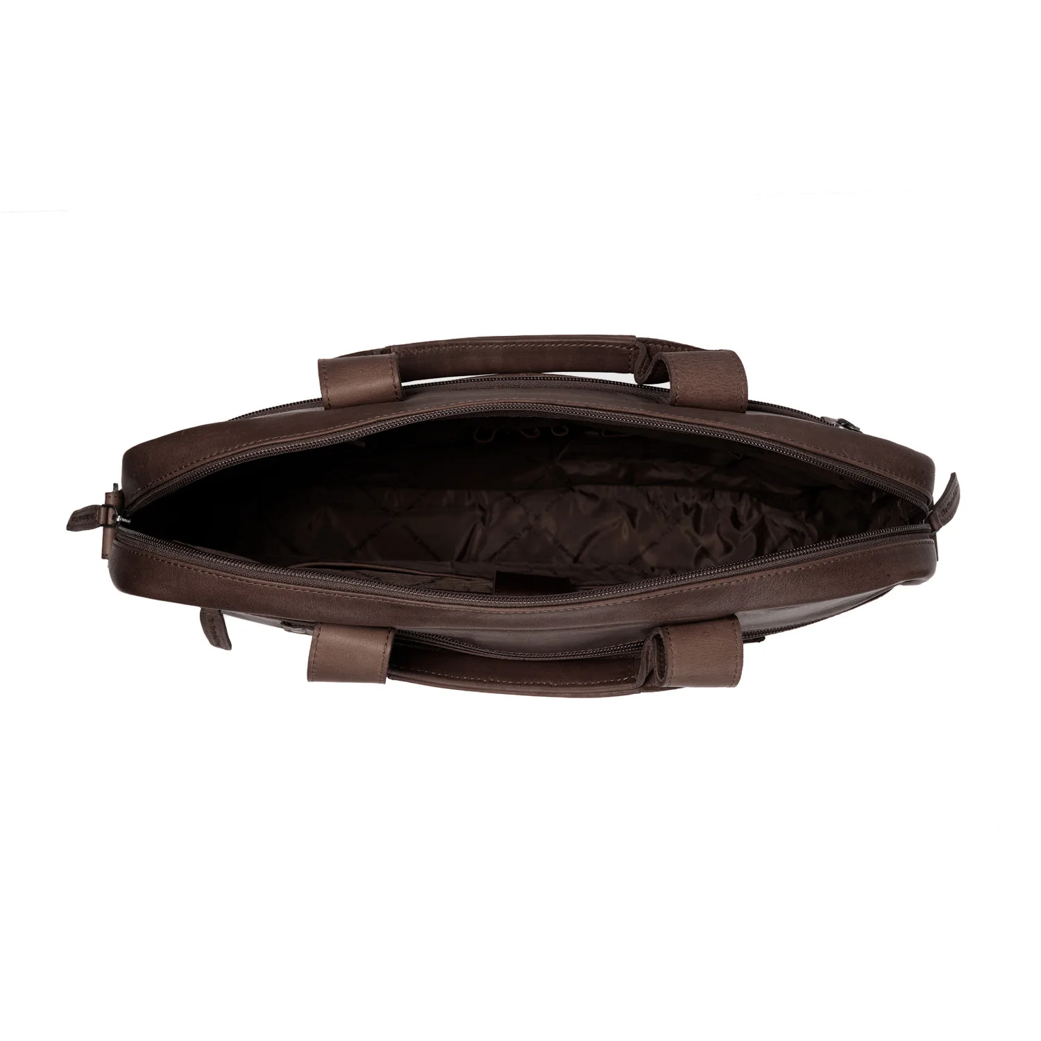 Leather Laptop Bag Brown Calvi - Image 4