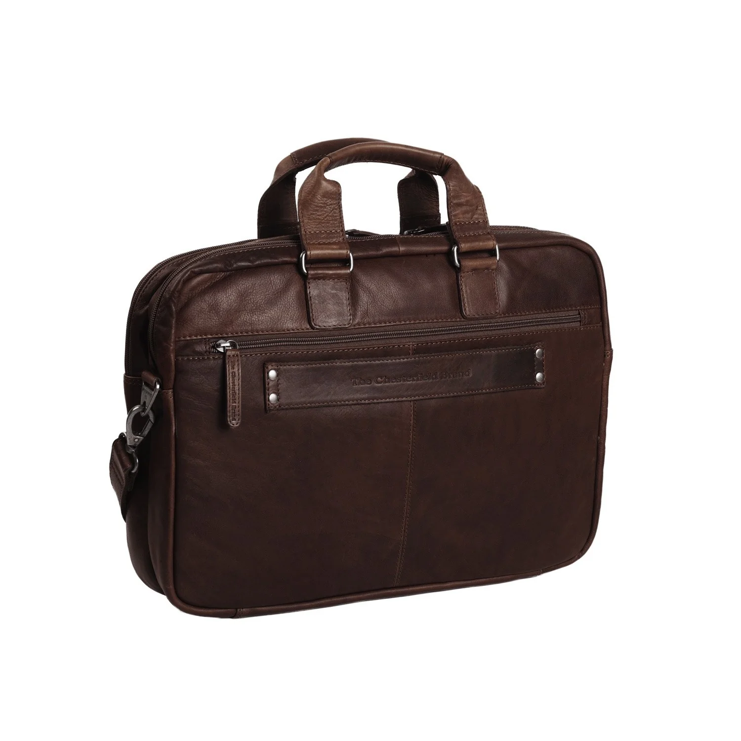Leather Laptop Bag Brown Seth - Image 7