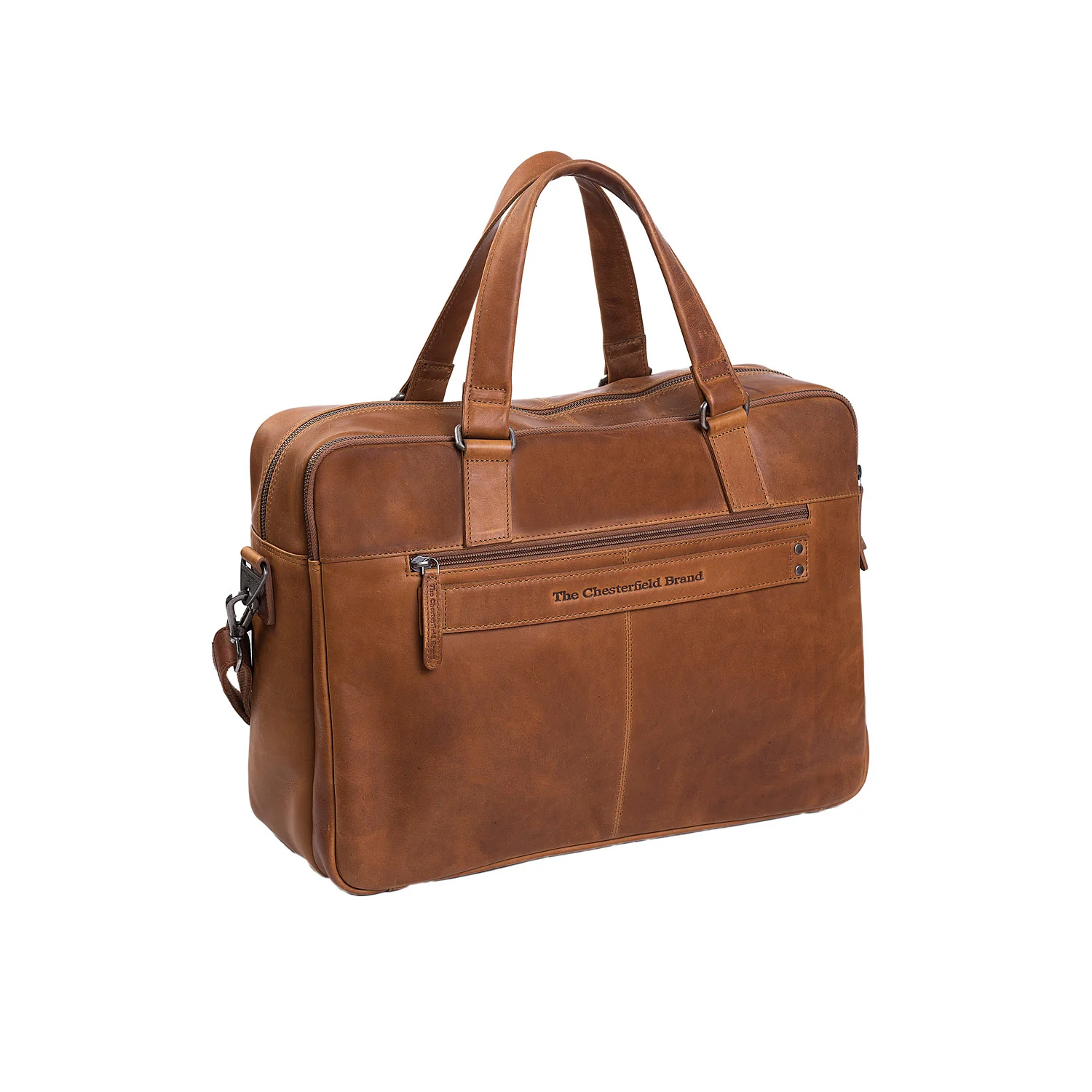 Leather Laptop Bag Cognac Misha - Image 6