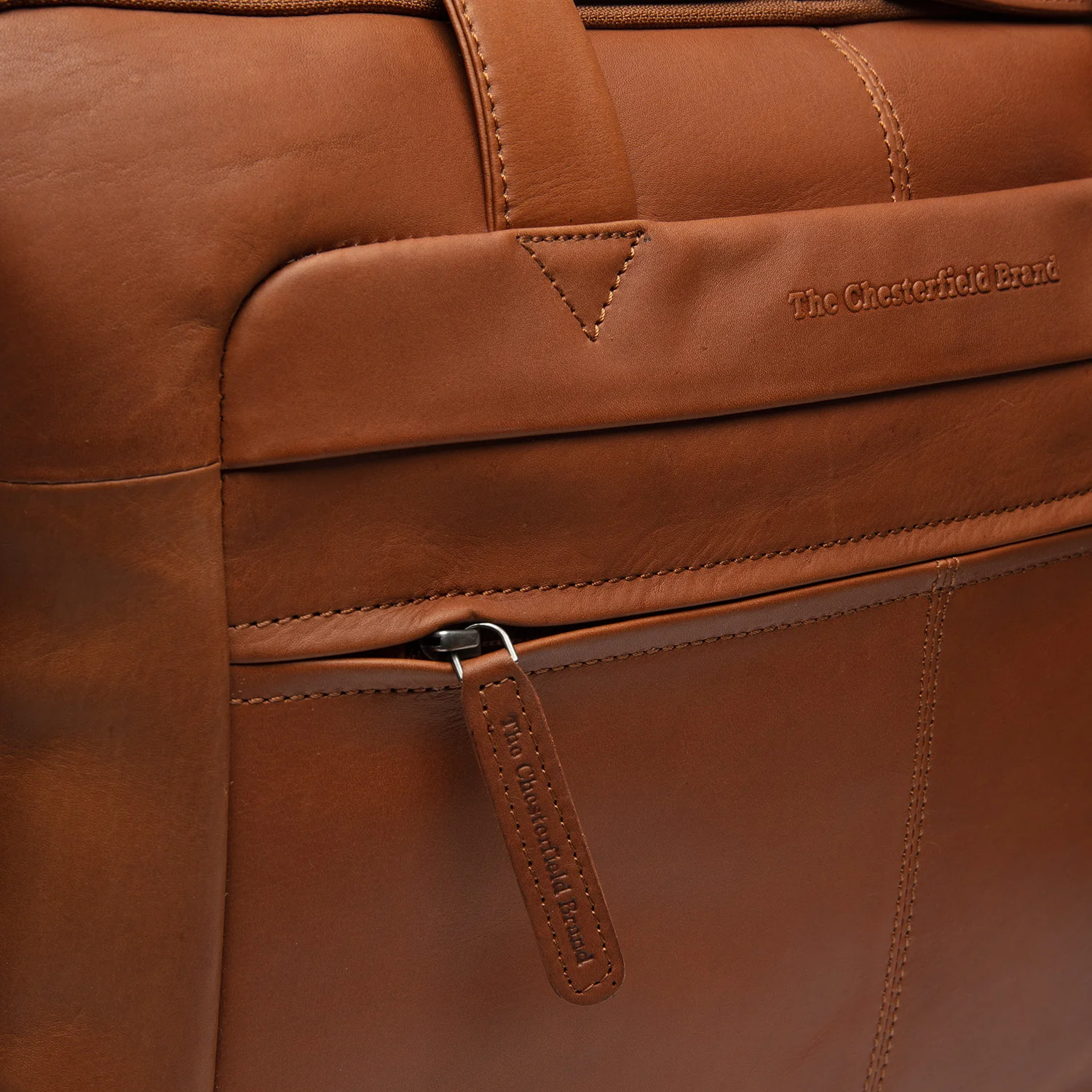 Leather Laptop Bag Cognac Ryan - Image 4