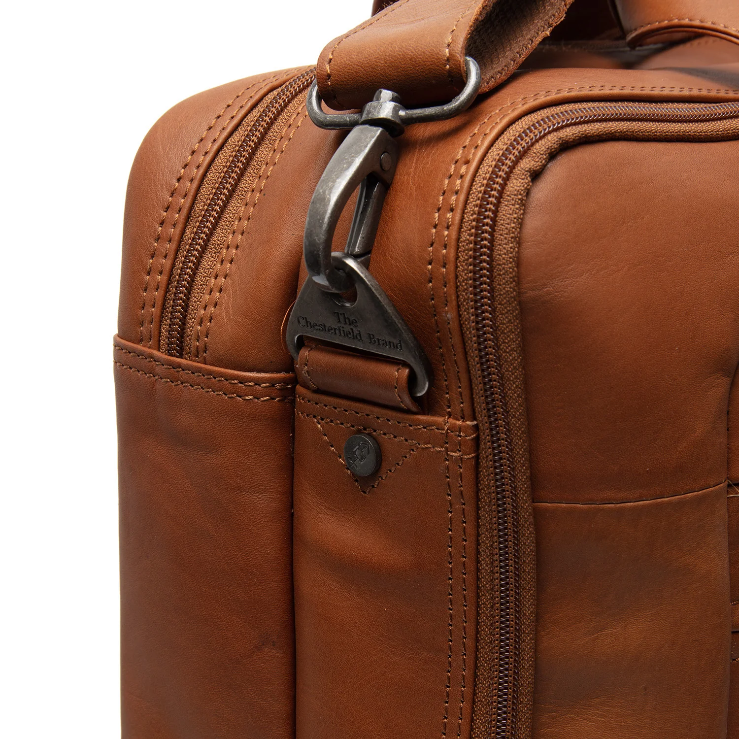 Leather Laptop Bag Cognac Ryan - Image 6