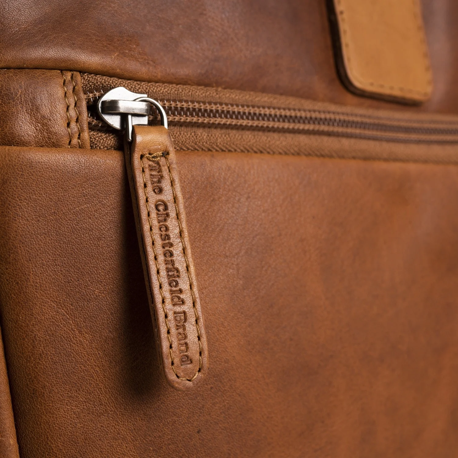 Leather Laptop Bag Cognac Seth - Image 6