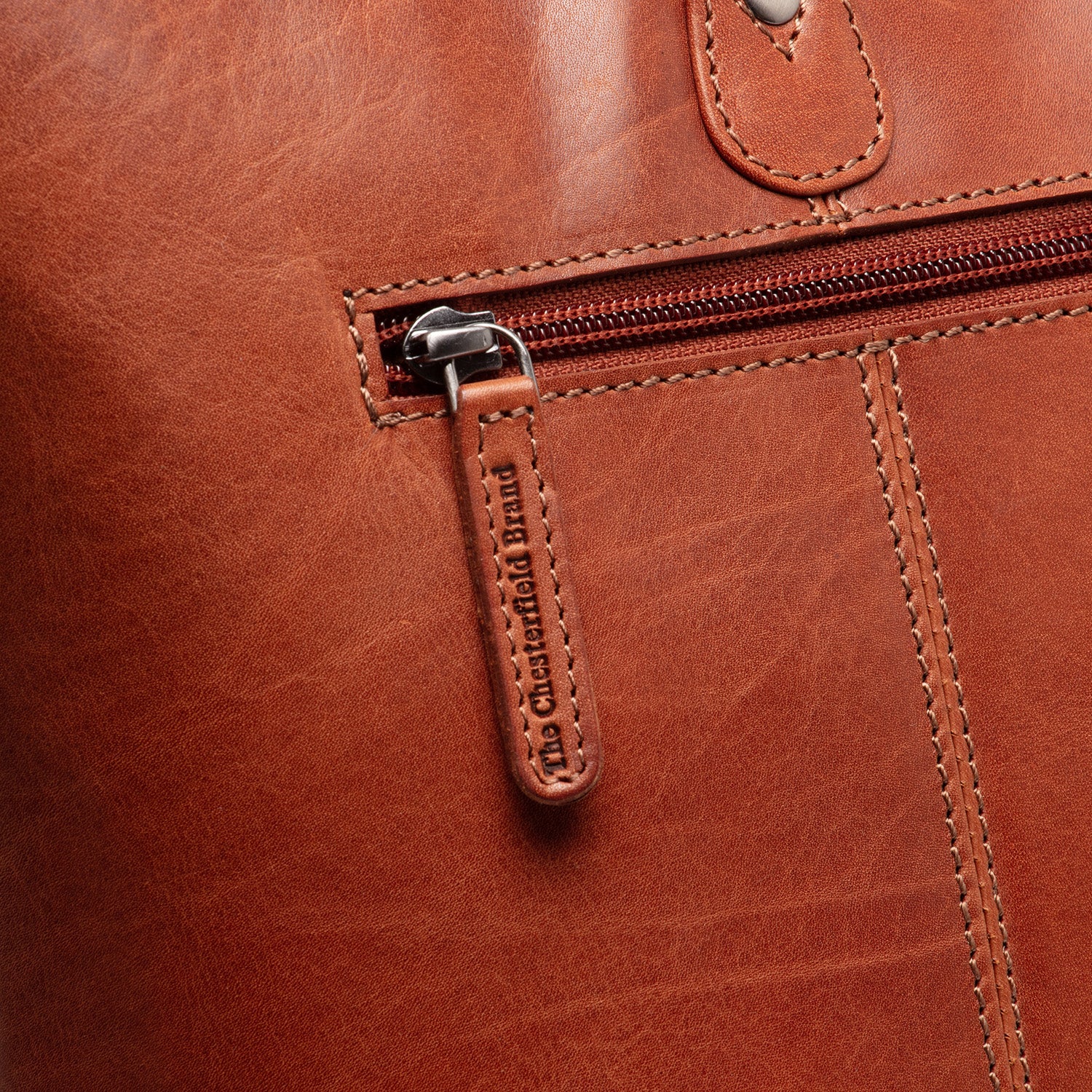 Leather Shopper Cognac Astano - Image 6