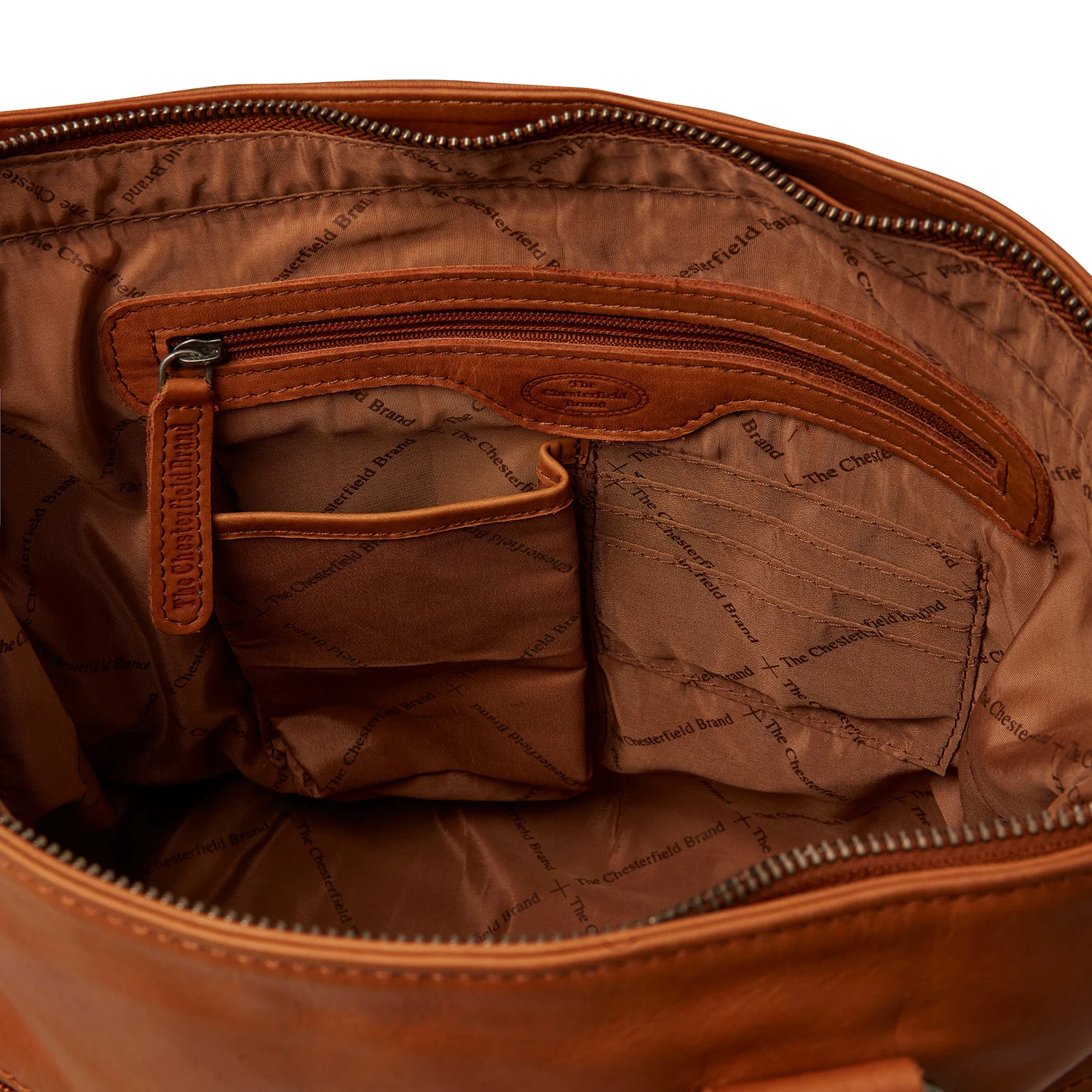 Leather Shopper Cognac Rome - Image 4