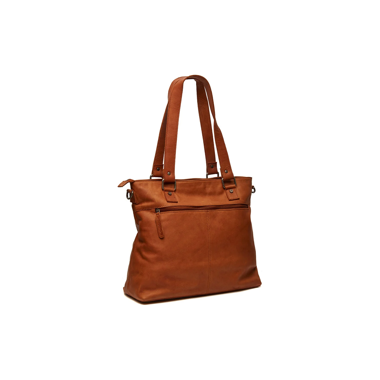 Leather Shopper Cognac Rome - Image 7