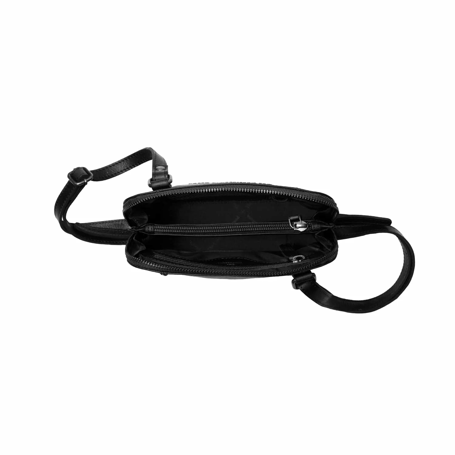 Leather Shoulder Bag Black River - Image 3