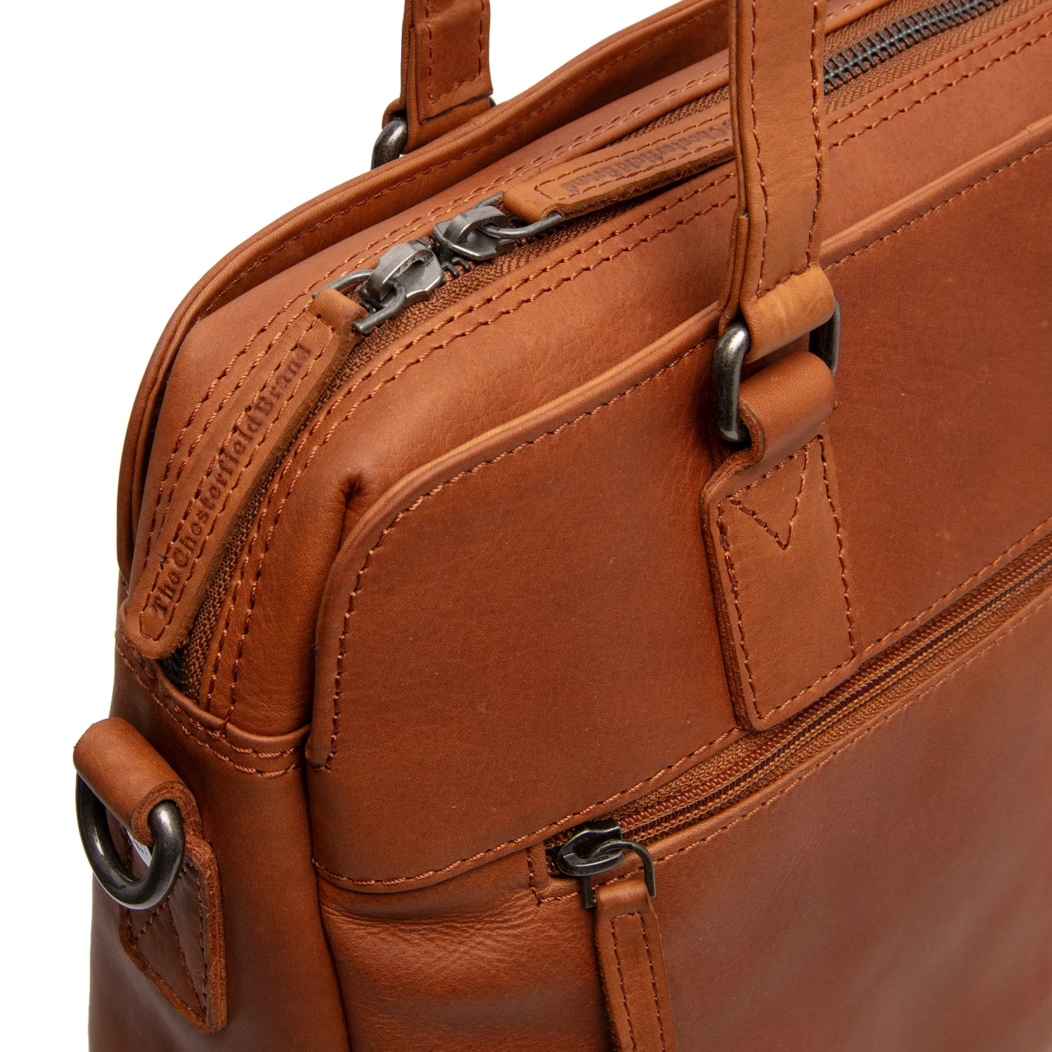Leather Shoulder Bag Cognac Pretoria - Image 5