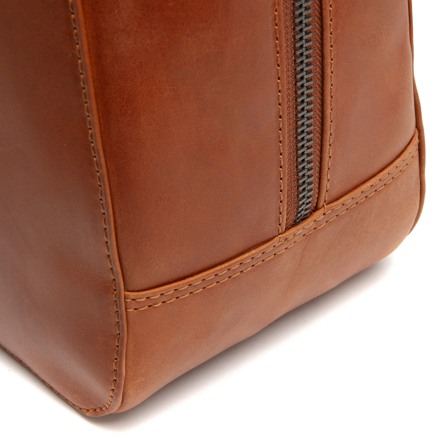 Leather Shoulder Bag Cognac Solvin - Image 5