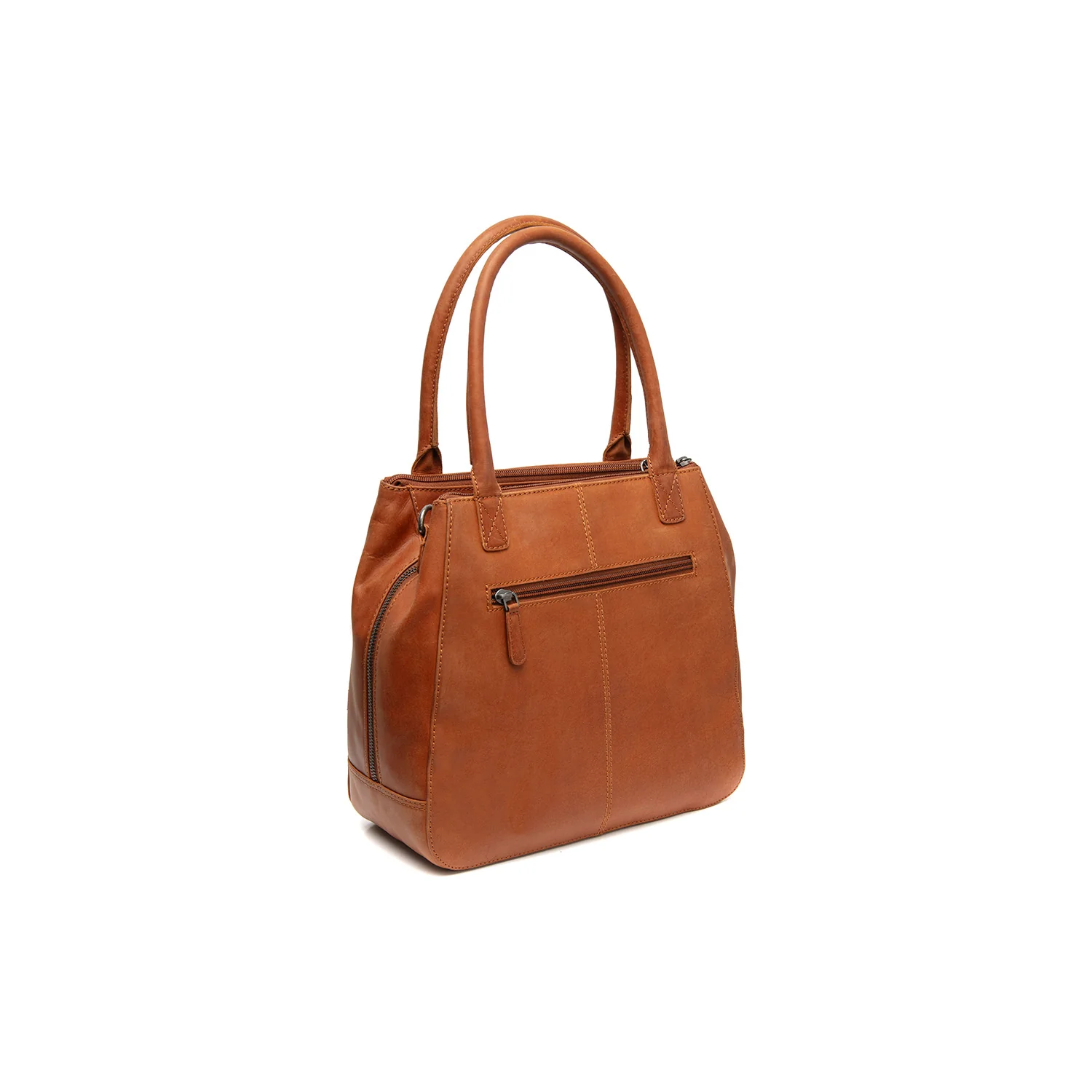 Leather Shoulder Bag Cognac Solvin - Image 6