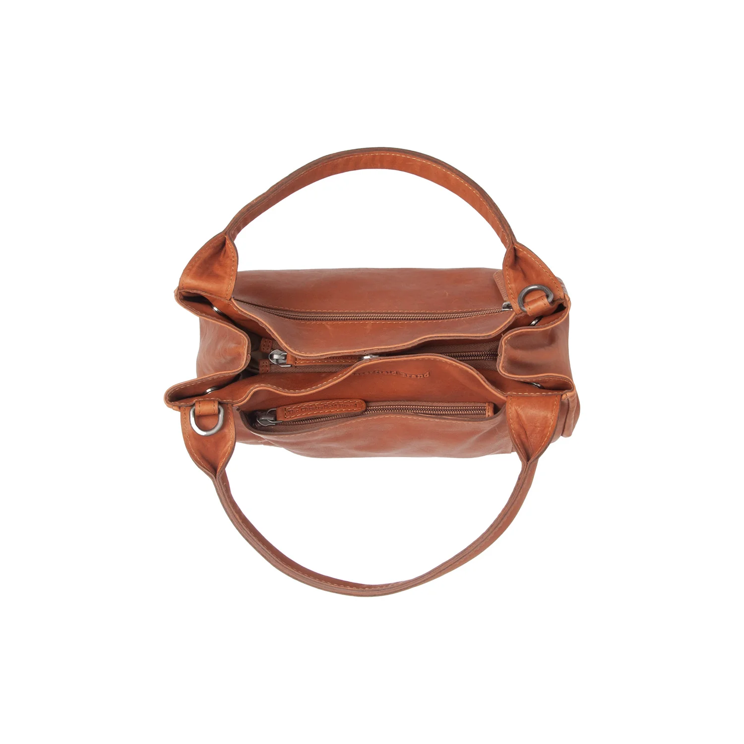 Leather Shoulder Bag Cognac Tenara - Image 4