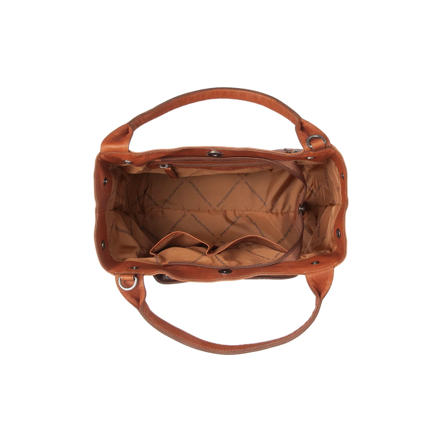 Leather Shoulder Bag Cognac Tenara - Image 5