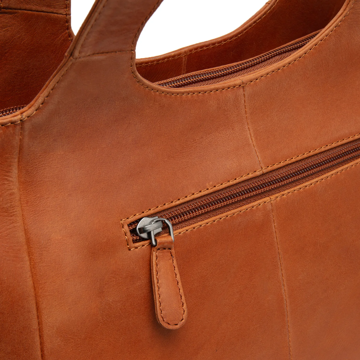 Leather Shoulder Bag Cognac Tofino - Image 5
