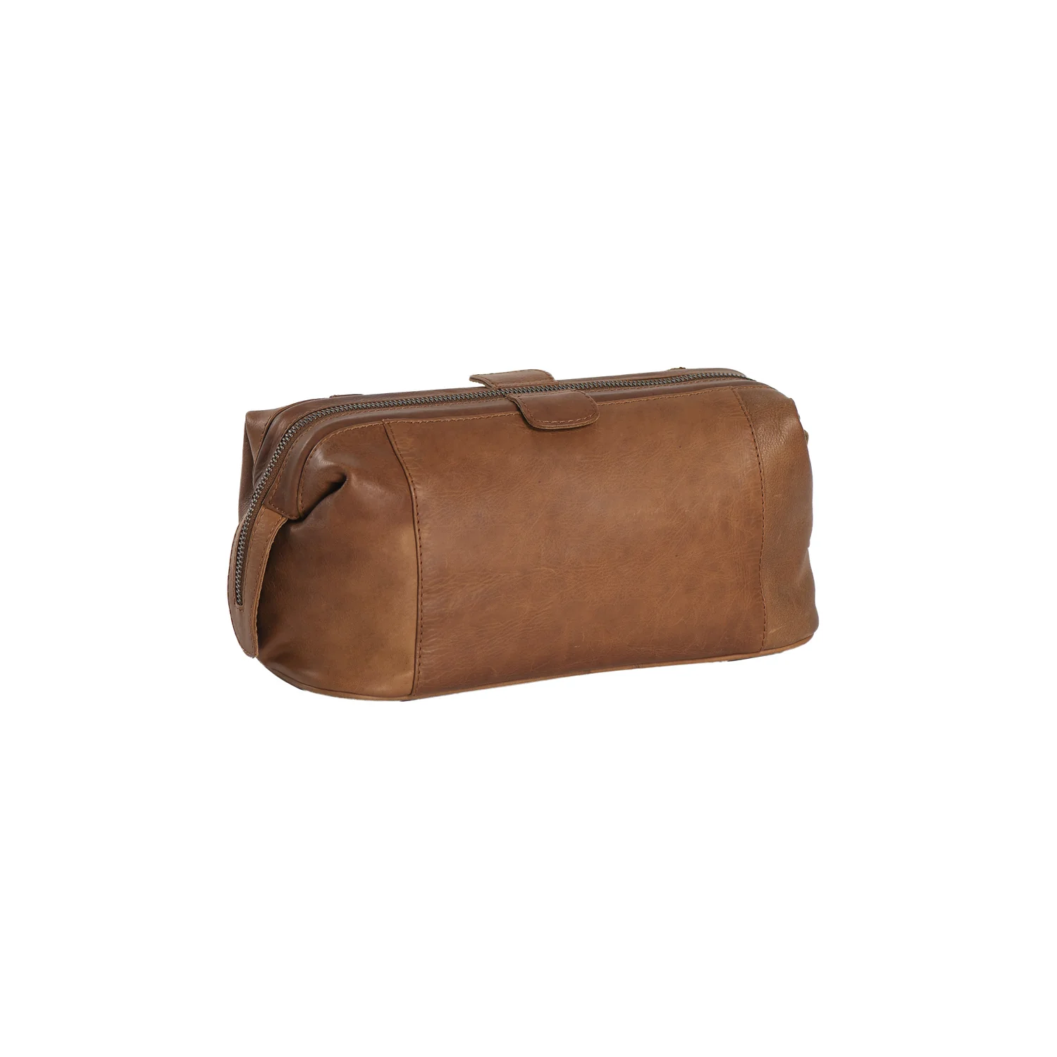 Leather Toiletry Bag Cognac Vince - Image 4