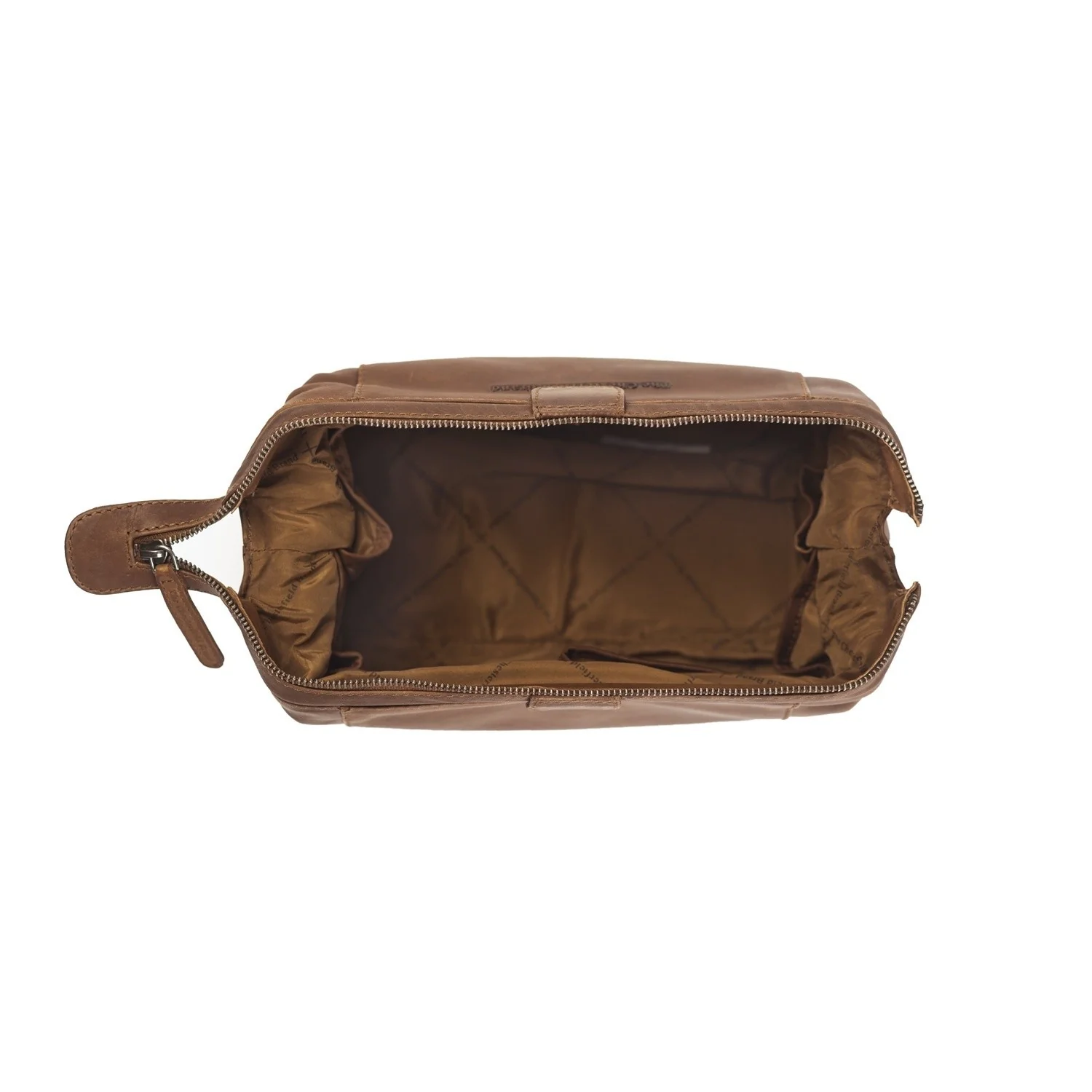 Leather Toiletry Bag Cognac Vince - Image 5