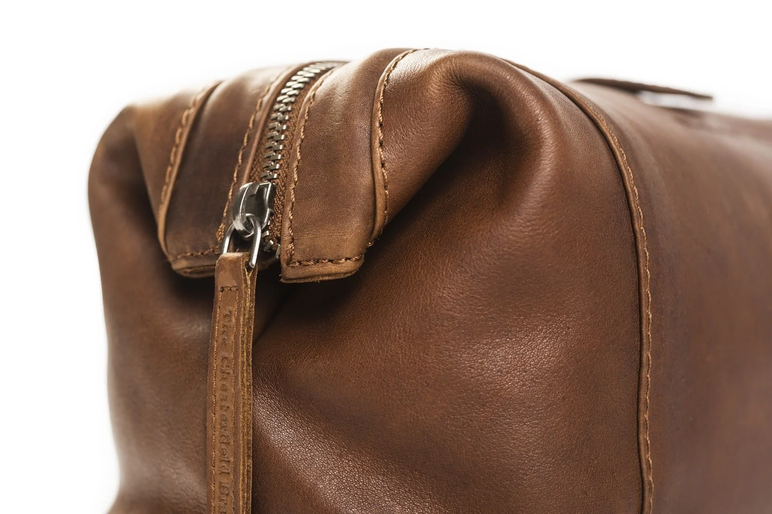 Leather Toiletry Bag Cognac Vince - Image 6