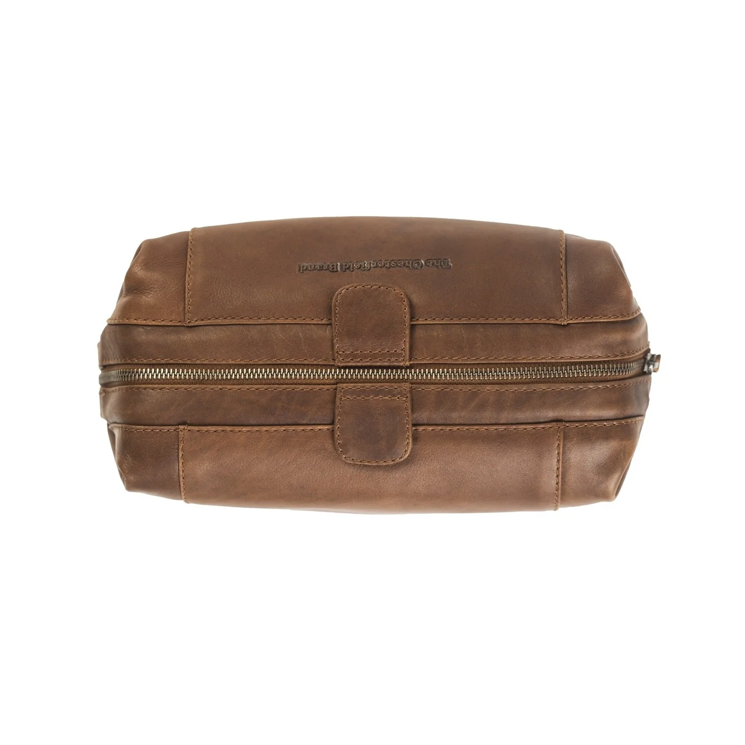 Leather Toiletry Bag Cognac Vince - Image 7