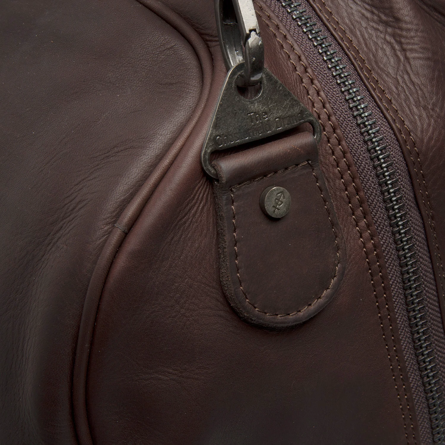 Leather Travel Bag Brown William - Image 4