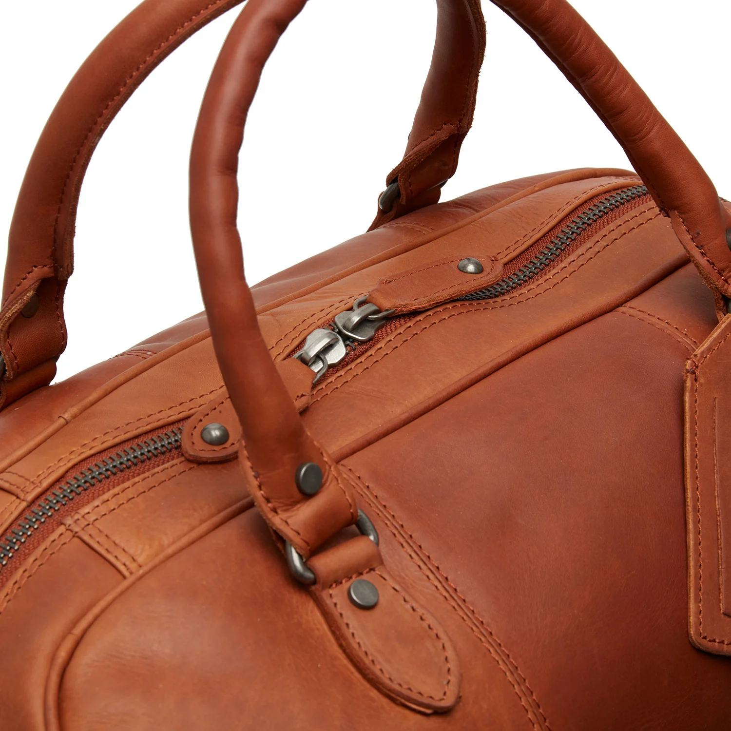 Leather Travel Bag Cognac Liam - Image 4