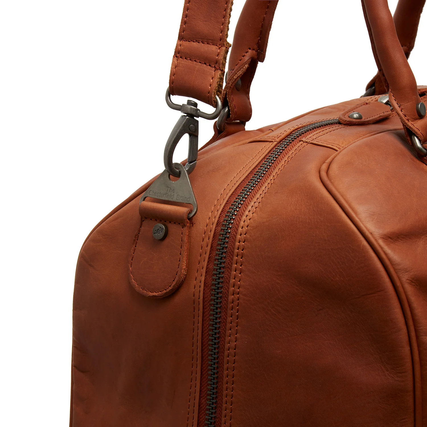 Leather Travel Bag Cognac Liam - Image 5
