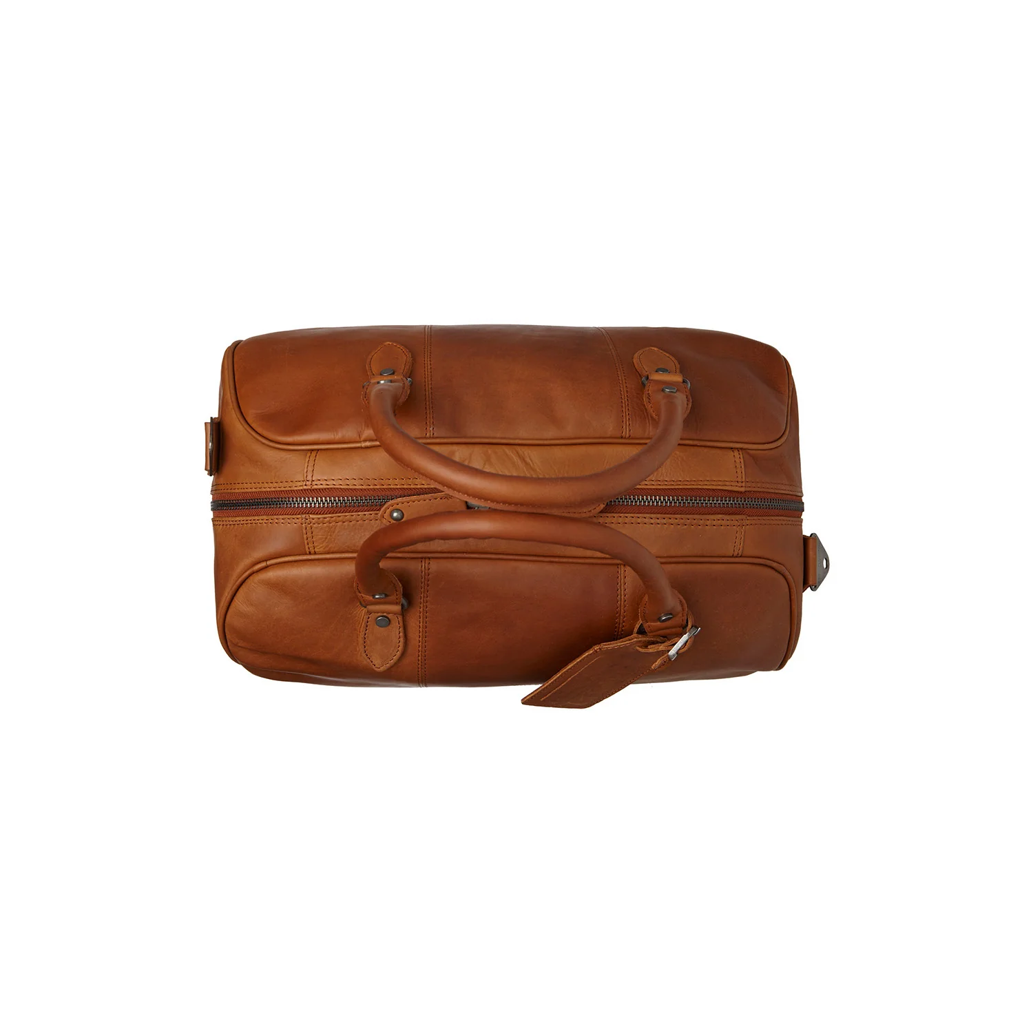Leather Travel Bag Cognac Liam - Image 6