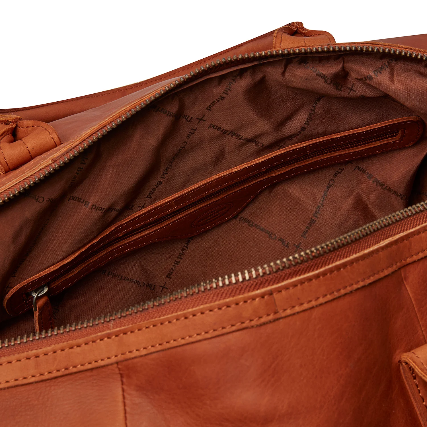 Leather Travel Bag Cognac Portsmouth - Image 5